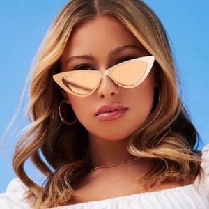 DIFF Cat eye rae matte rose gold gradient lens